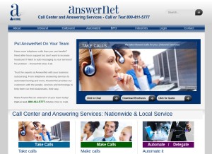 How answernet.com looks like on a tablet such as an iPad.