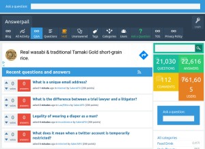 How answerpail.com looks like on a tablet such as an iPad.
