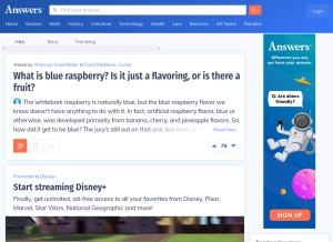 How answers.com looks like on a tablet such as an iPad.