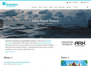 How answersingenesis.org looks like on a tablet such as an iPad.