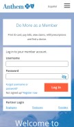 How anthem.com looks like on a mobile device such as an iPhone.