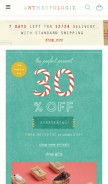 How anthropologie.com looks like on a mobile device such as an iPhone.