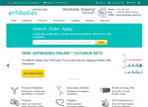 How antibodies-online.com looks like on a tablet such as an iPad.