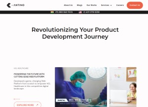 How antino.com looks like on a tablet such as an iPad.