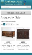 How antiquesatlas.com looks like on a mobile device such as an iPhone.
