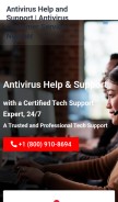 How antivirus-help.com looks like on a mobile device such as an iPhone.