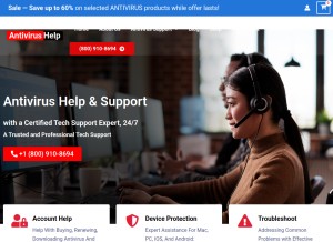 How antivirus-help.com looks like on a tablet such as an iPad.