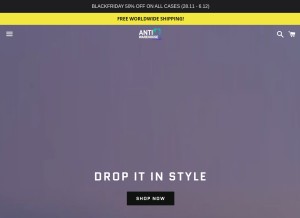 How antiwarehouse.com looks like on a tablet such as an iPad.