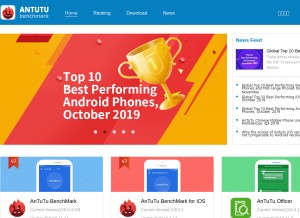 How antutu.com looks like on a tablet such as an iPad.