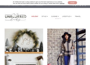 How anunblurredlady.com looks like on a tablet such as an iPad.