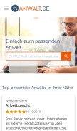 How anwalt.de looks like on a mobile device such as an iPhone.