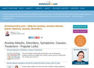 How anxietycentre.com looks like on a tablet such as an iPad.
