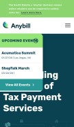 How anybill.com looks like on a mobile device such as an iPhone.