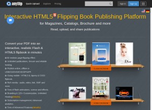 How anyflip.com looks like on a tablet such as an iPad.