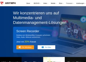 How anymp4.de looks like on a tablet such as an iPad.