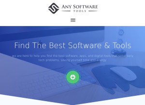 How anysoftwaretools.com looks like on a tablet such as an iPad.