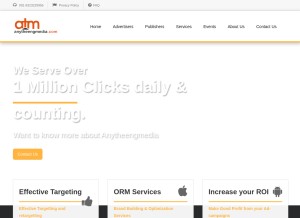 How anytheengmedia.com looks like on a tablet such as an iPad.