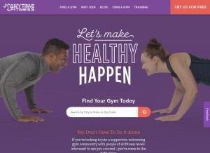 How anytimefitness.com looks like on a tablet such as an iPad.