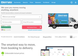 How anyvan.com looks like on a tablet such as an iPad.