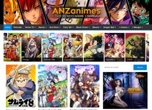 How anzanime.es looks like on a tablet such as an iPad.