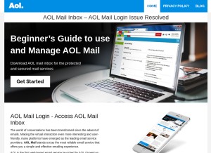 How aol-mail-inbox.us looks like on a tablet such as an iPad.