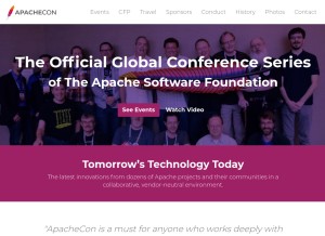 How apachecon.com looks like on a tablet such as an iPad.