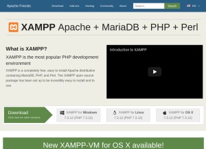 How apachefriends.org looks like on a tablet such as an iPad.