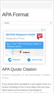 How apaformat.org looks like on a mobile device such as an iPhone.