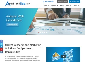 How apartmentdata.com looks like on a tablet such as an iPad.