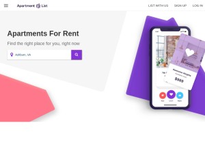How apartmentlist.com looks like on a tablet such as an iPad.