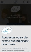 How apec.fr looks like on a mobile device such as an iPhone.
