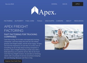 How apexcapitalcorp.com looks like on a tablet such as an iPad.