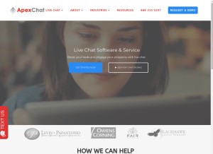 How apexchat.com looks like on a tablet such as an iPad.
