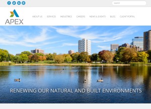 How apexcos.com looks like on a tablet such as an iPad.