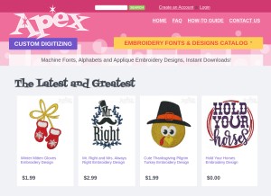 How apexembdesigns.com looks like on a tablet such as an iPad.