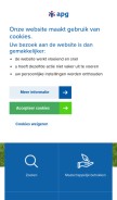 How apg.nl looks like on a mobile device such as an iPhone.