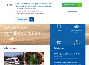 How apg.nl looks like on a tablet such as an iPad.