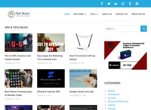 How apkbazar.com looks like on a tablet such as an iPad.