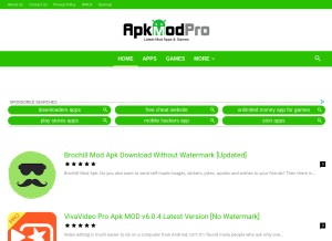 How apkmodpro.co looks like on a tablet such as an iPad.