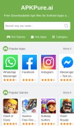 How apkpure.ai looks like on a mobile device such as an iPhone.