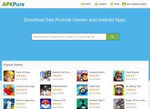 How apkpure.ai looks like on a tablet such as an iPad.