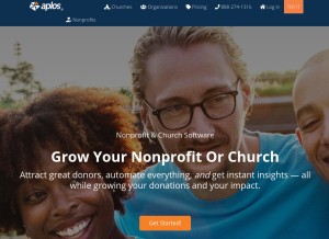 How aplos.com looks like on a tablet such as an iPad.