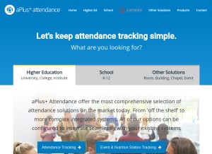How aplusattendance.com looks like on a tablet such as an iPad.