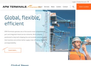 How apmterminals.com looks like on a tablet such as an iPad.