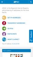 How apnic.net looks like on a mobile device such as an iPhone.