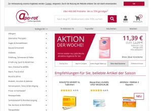 How apo-rot.de looks like on a tablet such as an iPad.