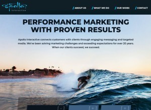 How apolloi.com looks like on a tablet such as an iPad.