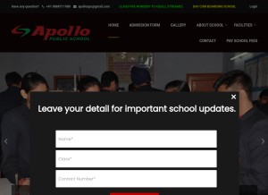 How apollopublicschool.com looks like on a tablet such as an iPad.