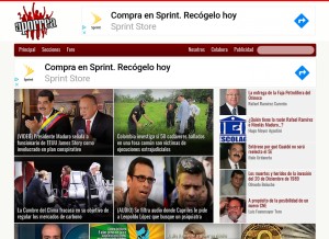How aporrea.org looks like on a tablet such as an iPad.