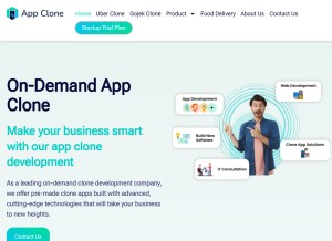 How app-clone.com looks like on a tablet such as an iPad.